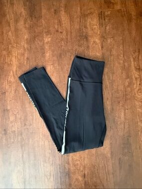Peloton Womens Black Athletic Leggings with Side Stripe Size S